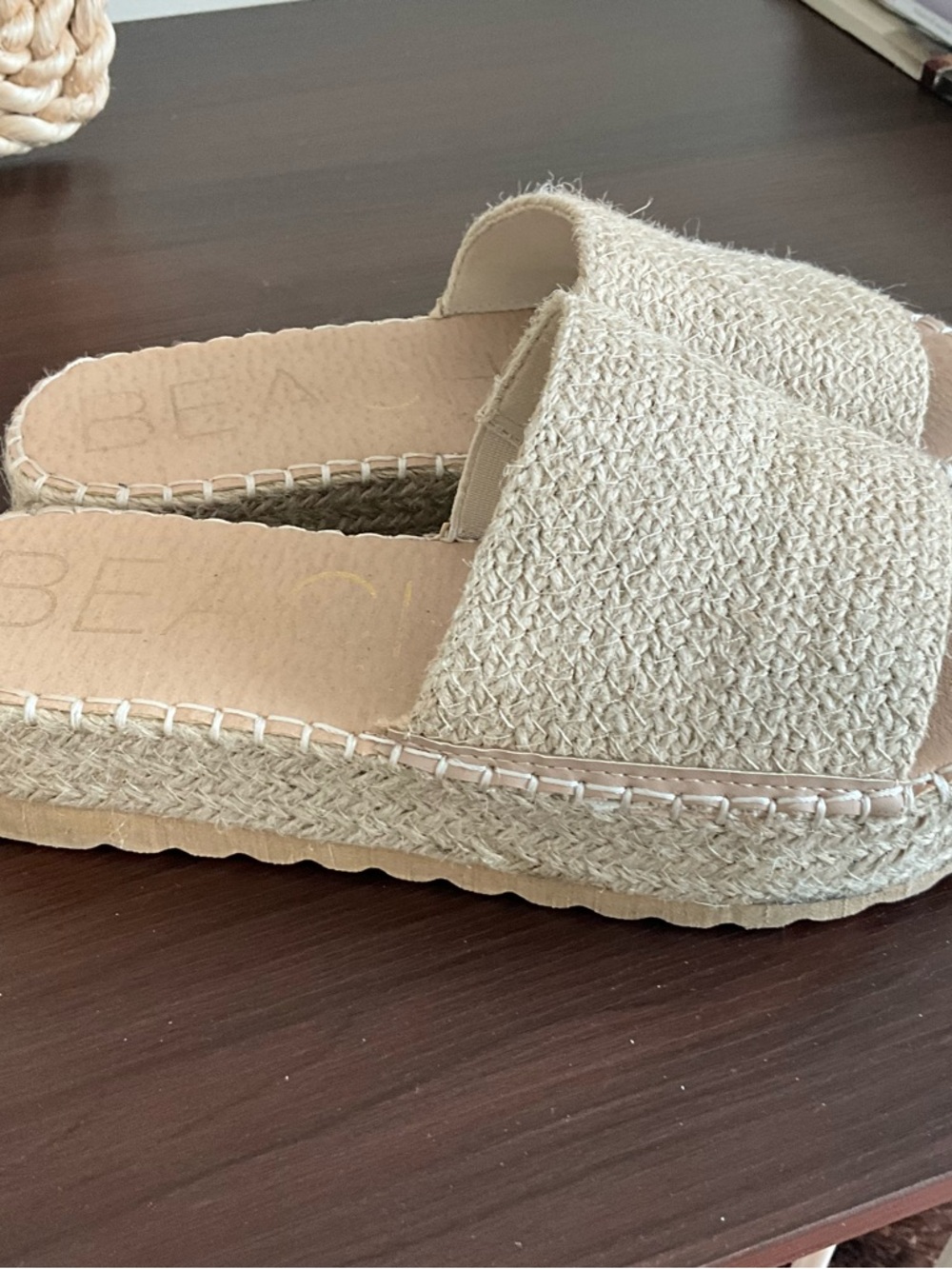 Bea Woven Beige Espadrille Slide - Casual Slip-On Comfort - Picture 5 of 8